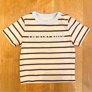 Country Road | Kids Beige, Black and Light Blue Striped Cotton Tee